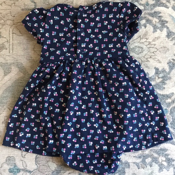6M Baby Girl Navy Flower Dress - Picture 3 of 5